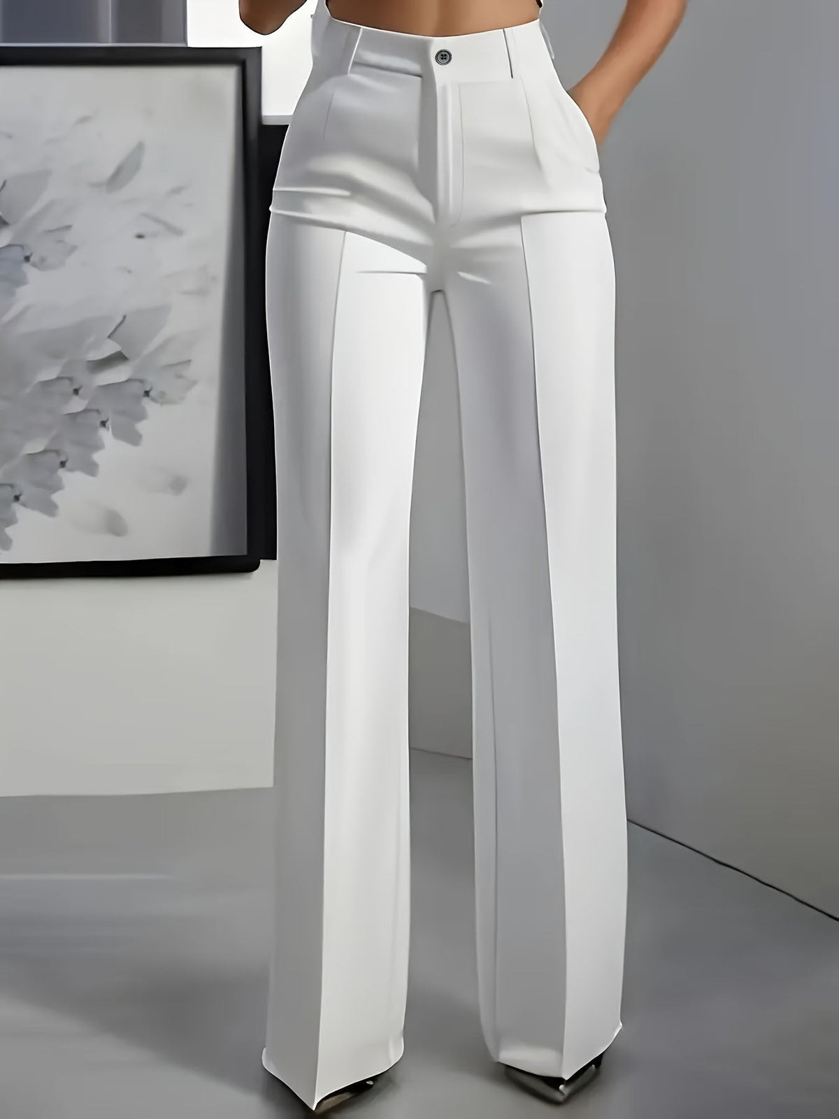 SOPHIA – PANTALON TAILLEUR À Jambes Larges ÉLÉGANTS