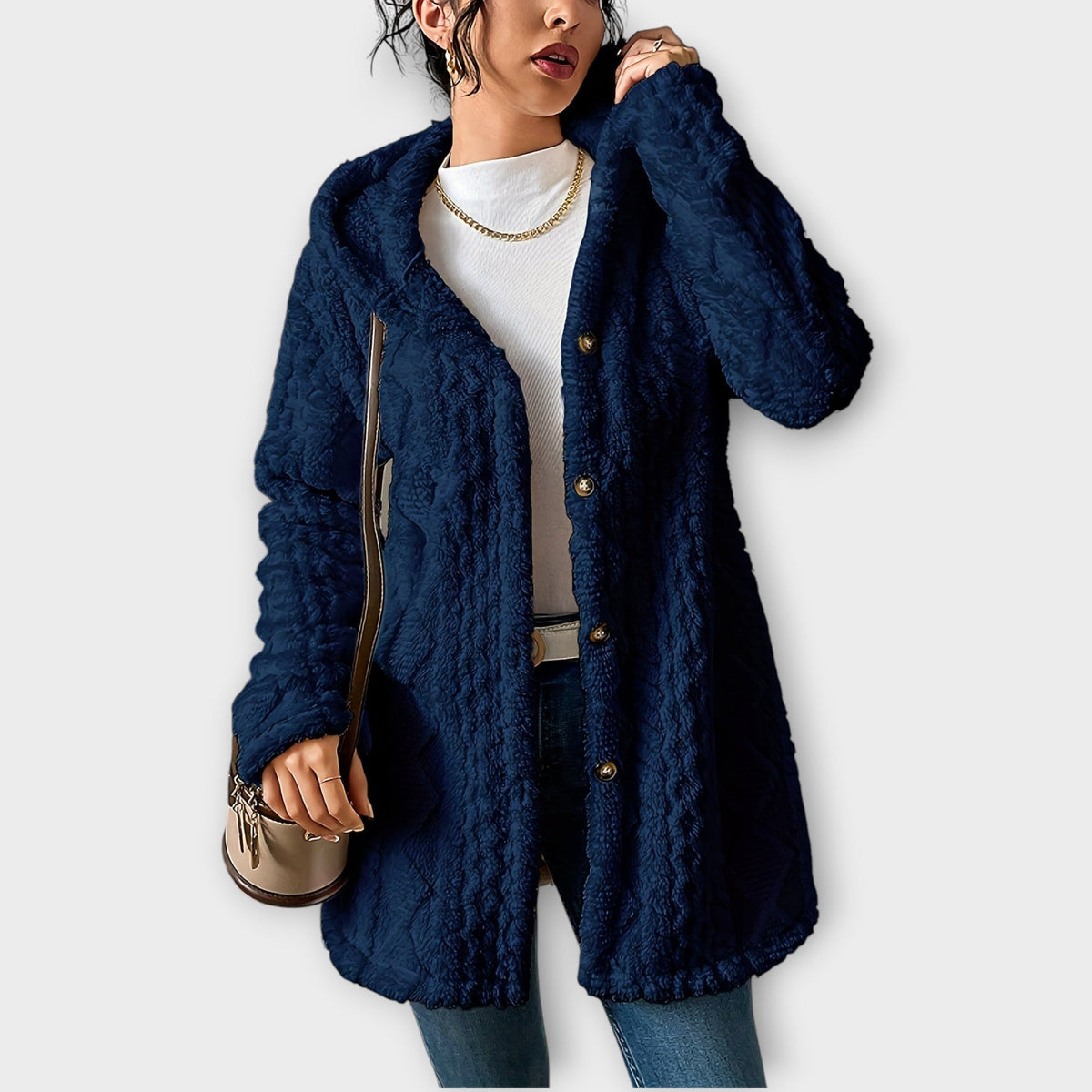 Elsie | Textured Winter Hoodie Jacket