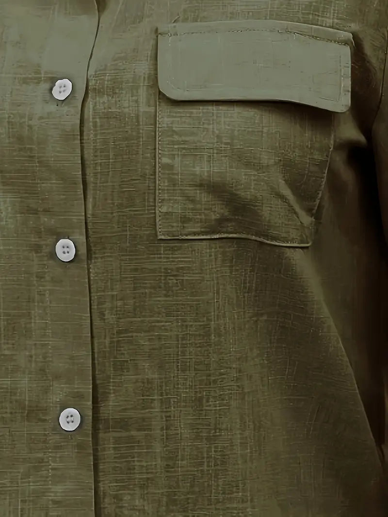 Athena - Cotton Shirt With Front Pockets