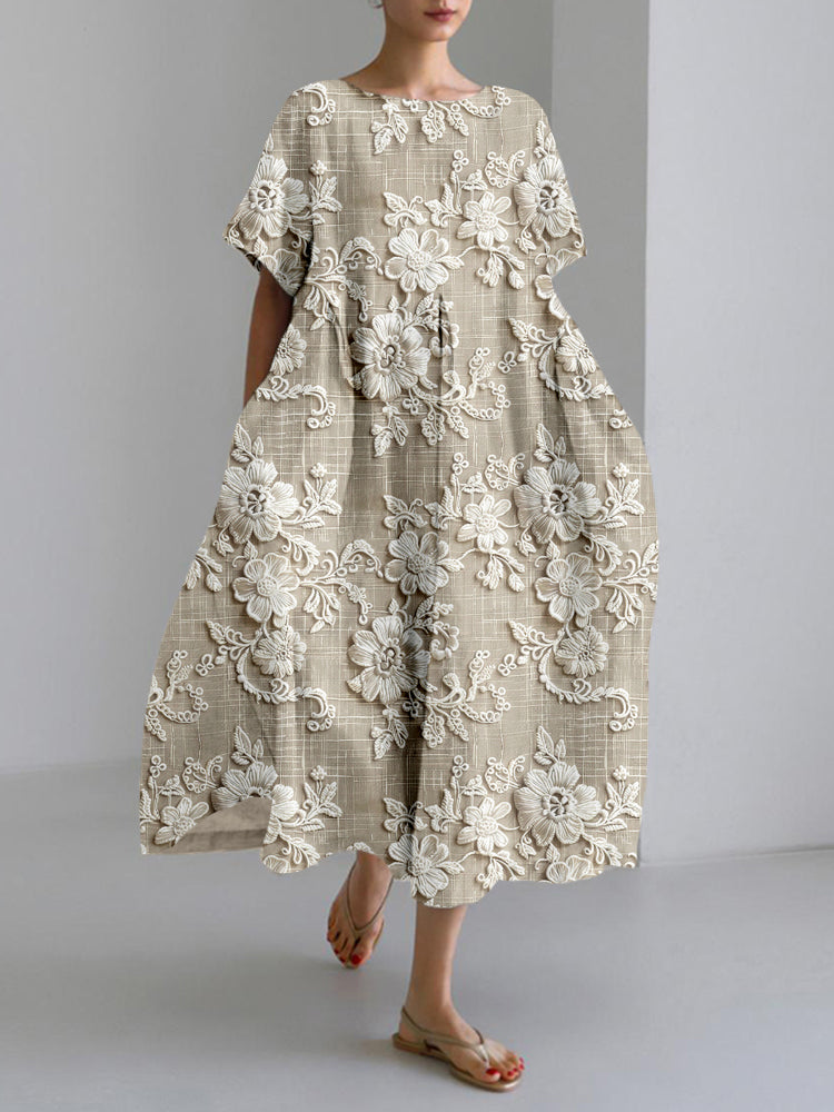 Aurora - Short Sleeve Floral Blossom Print Dress