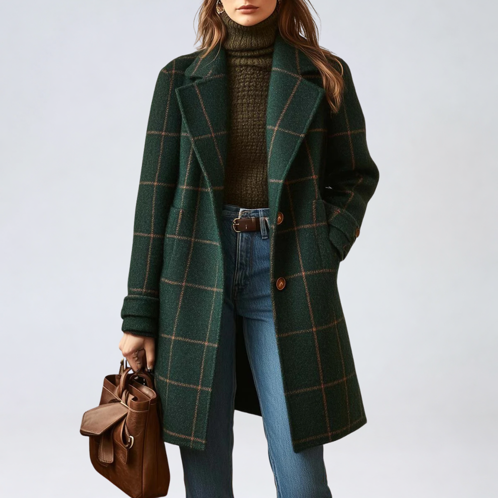 Hailey - Wool Check Coat