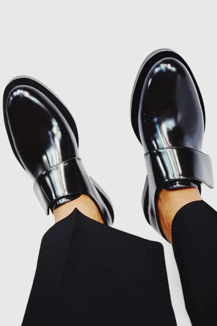CHESKA – MODERN POLISHED STRAP SHOES