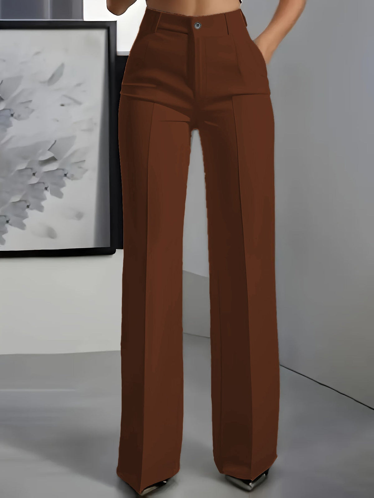 SOPHIA – PANTALON TAILLEUR À Jambes Larges ÉLÉGANTS