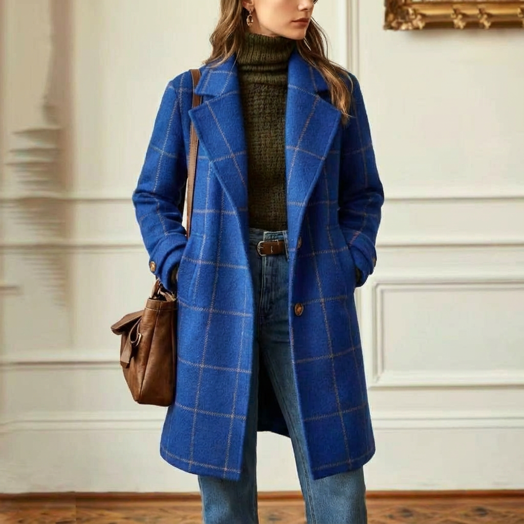 Hailey - Wool Check Coat