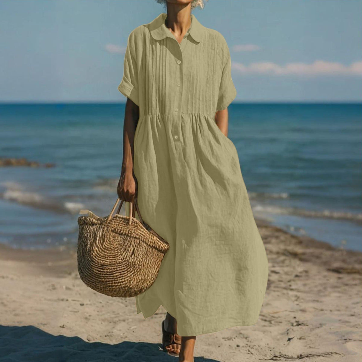 Alice™ | Cotton Button Shirt Dress
