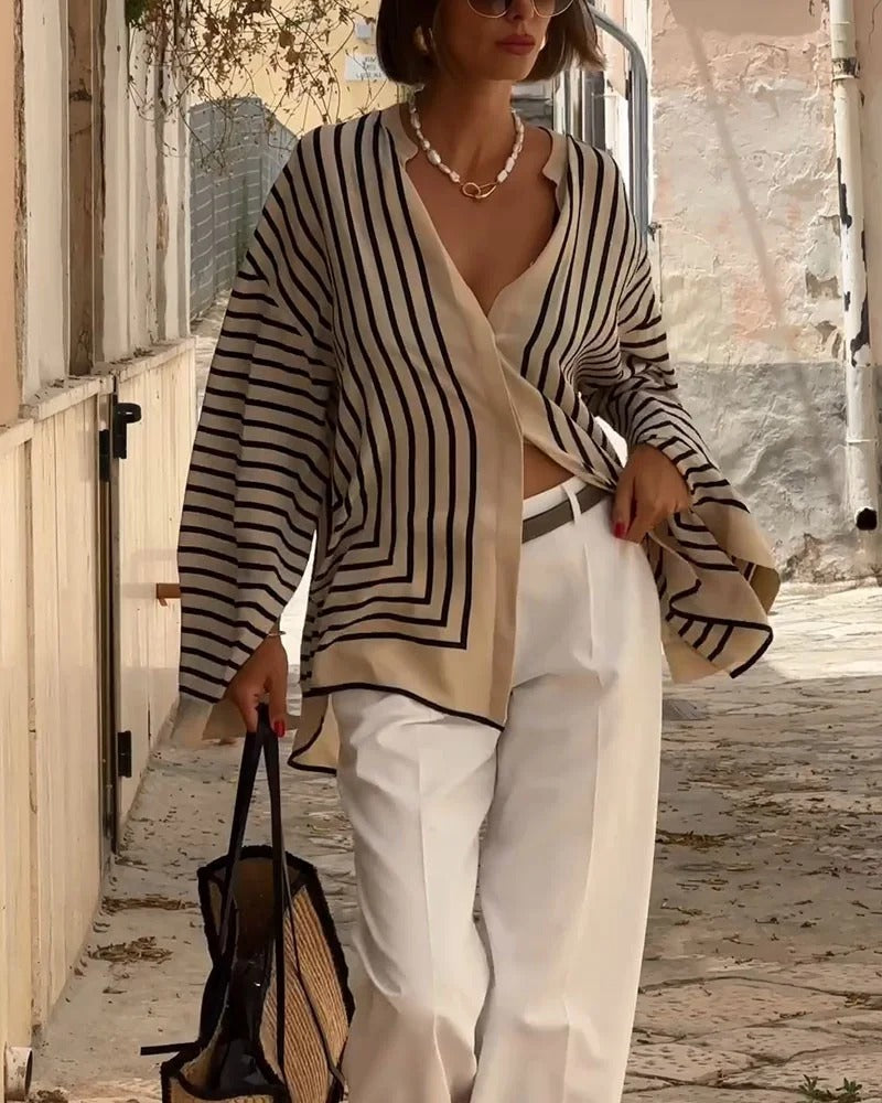 FHAYE – STRIPED FLOWY BLOUSE