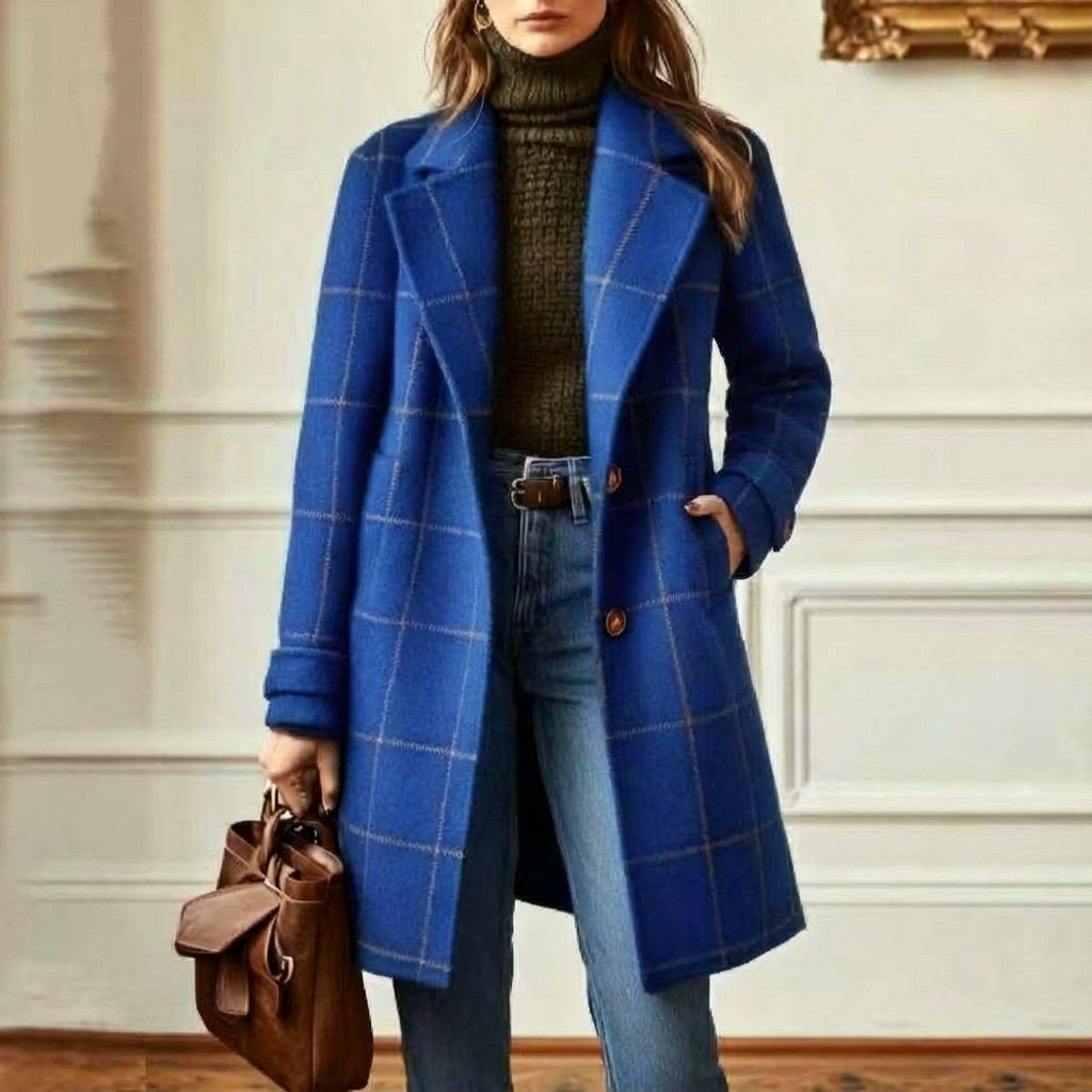 Hailey - Wool Check Coat