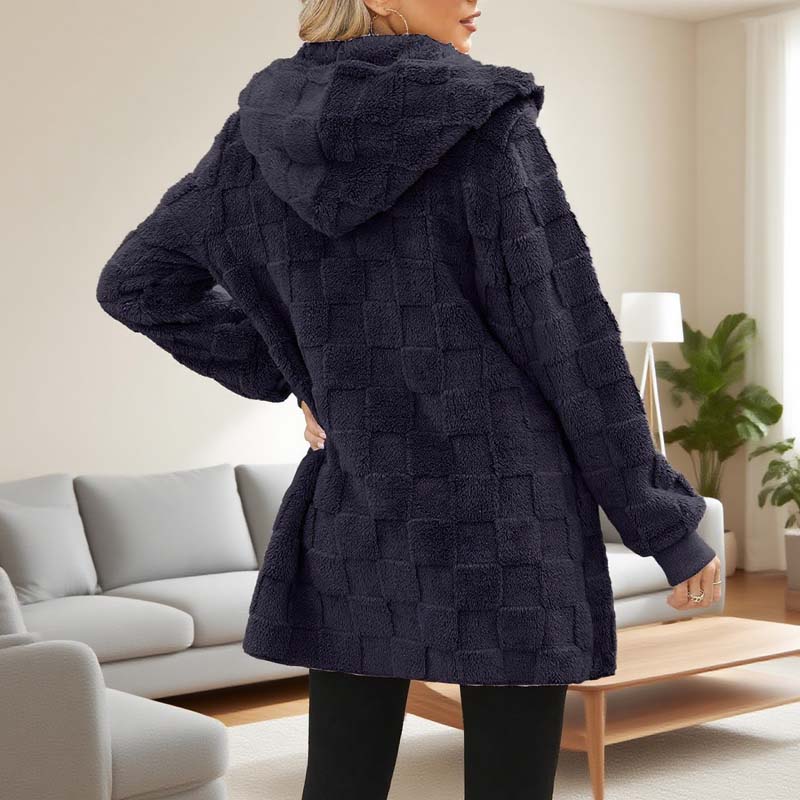 Zinnabelle Plush Textured Hooded Cardigan