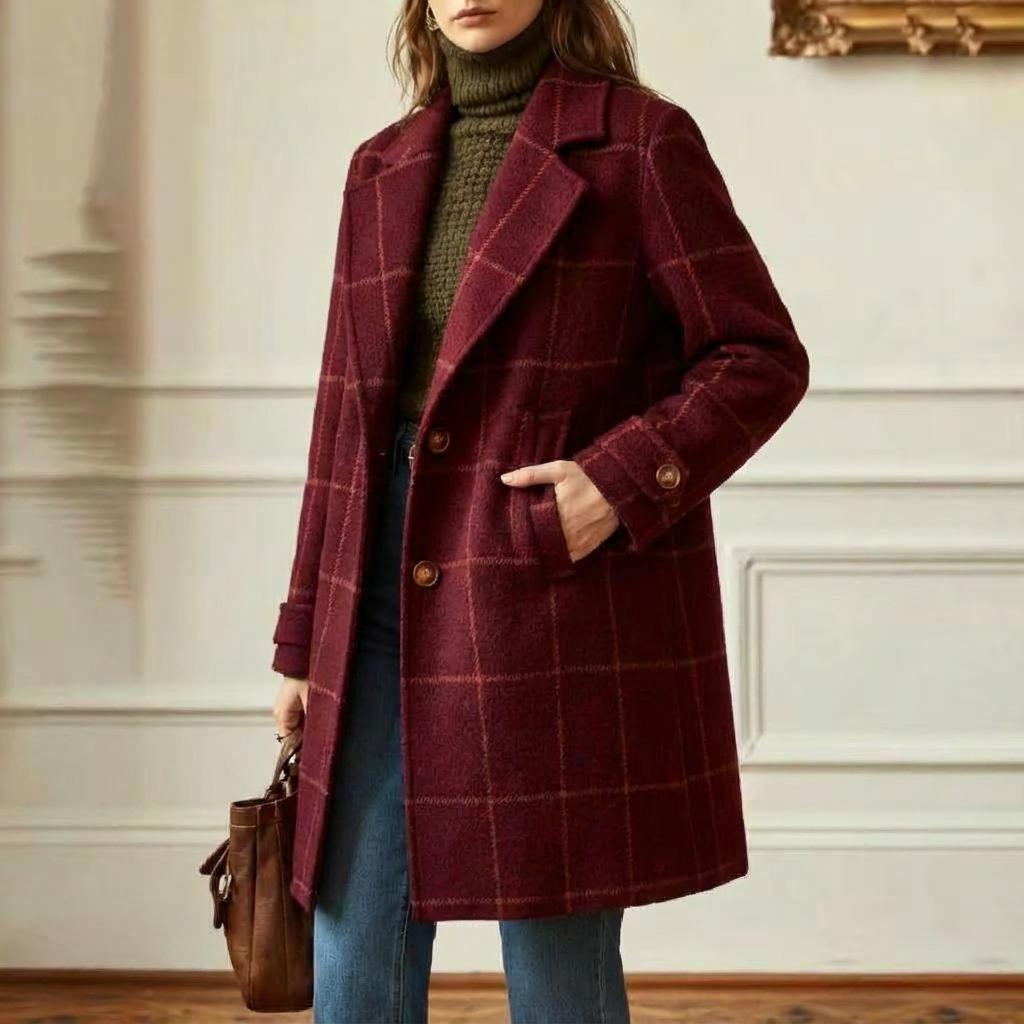Hailey - Wool Check Coat