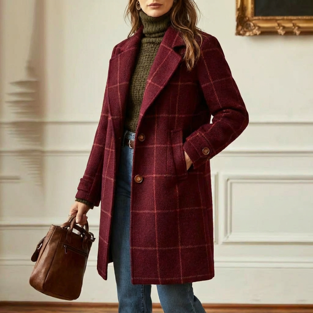 Hailey - Wool Check Coat