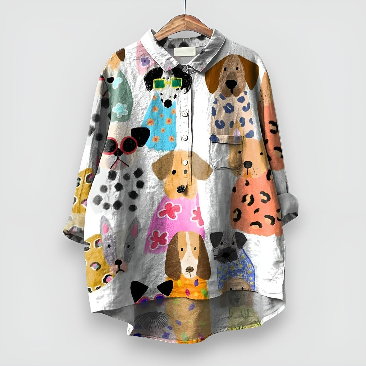 GERDA | Dog Print Blouse