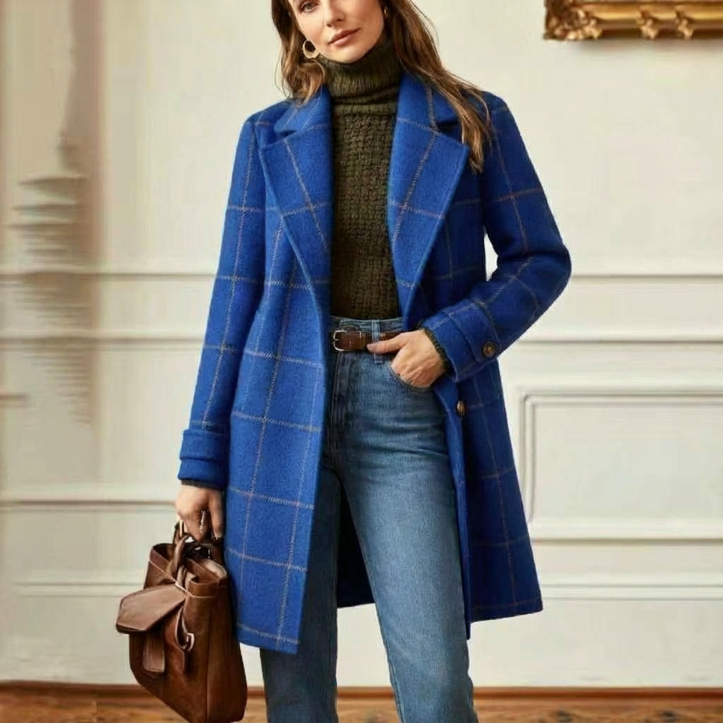 Hailey - Wool Check Coat