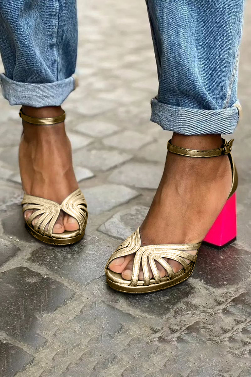 Milviana - Elegant Pink Block Heel
