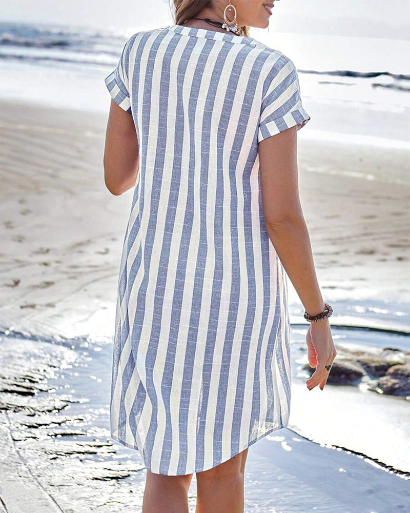 MIRANDA – BREEZE STRIPE SHIRT DRESS