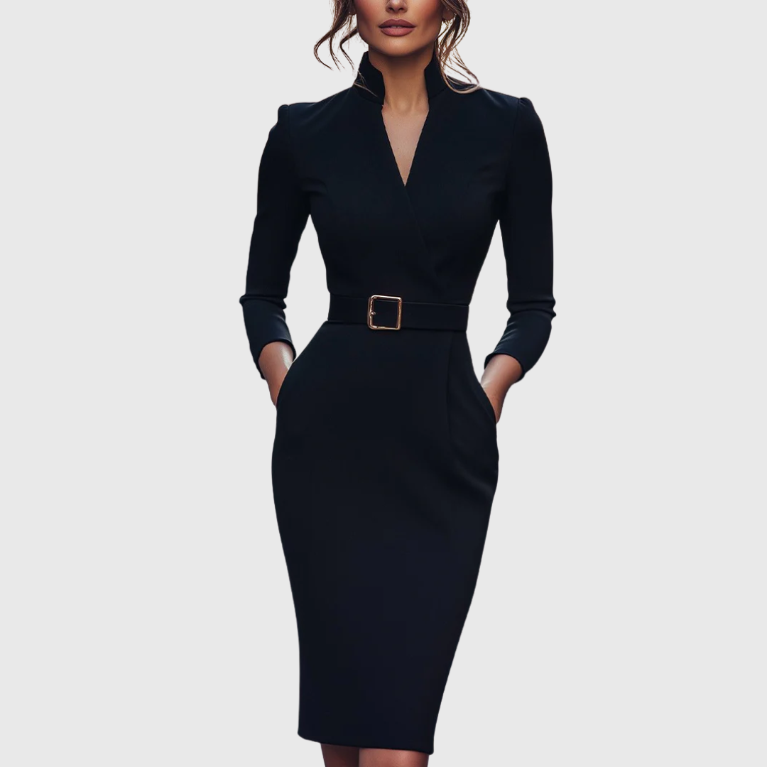 GRACE - CLASSIC BELTED PENCIL DRESS