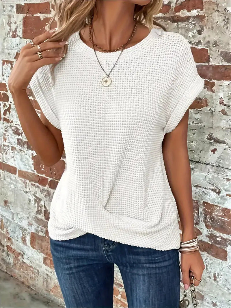 Tegan – Waffle Knit Casual Tee