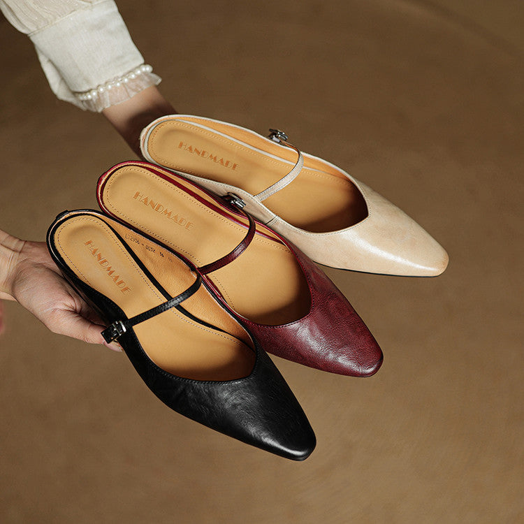 Vintage Leather Mules