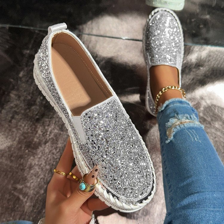 JAMILA™ - Chic Glitter Decorated Slip-On Loafers