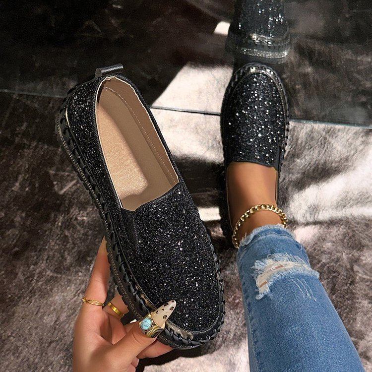 JAMILA™ - Chic Glitter Decorated Slip-On Loafers