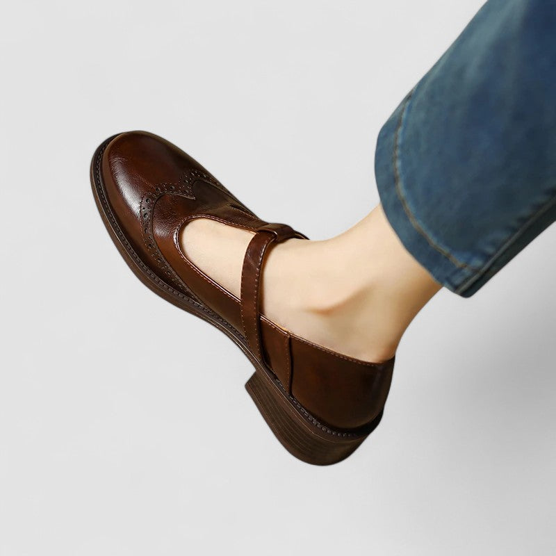 ANDREA – VINTAGE T-STRAP LEATHER SHOES