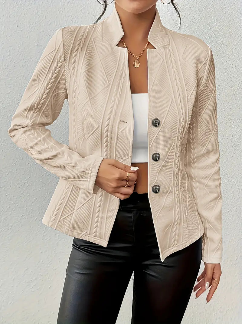 Mars™ | Blazer with embroidery and reverse collar