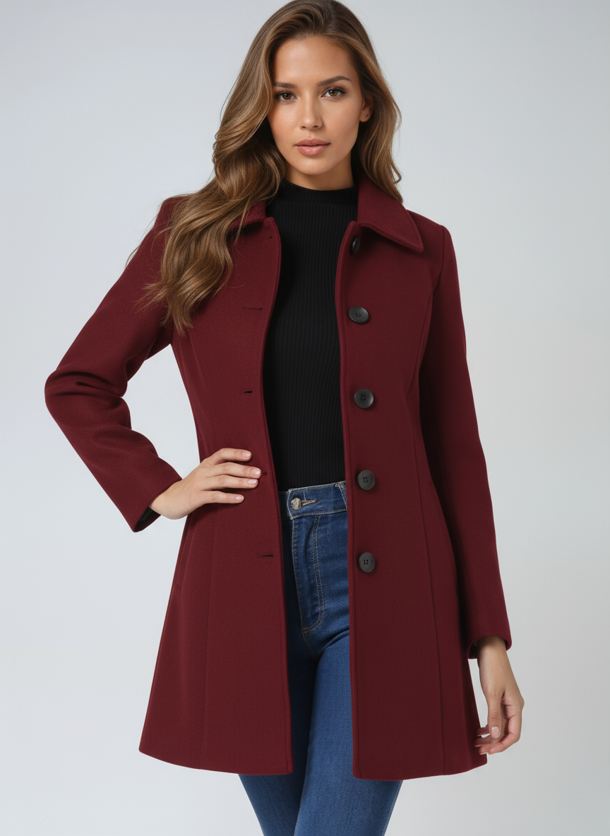Birgitta - Women’s Winter Coat with One Button