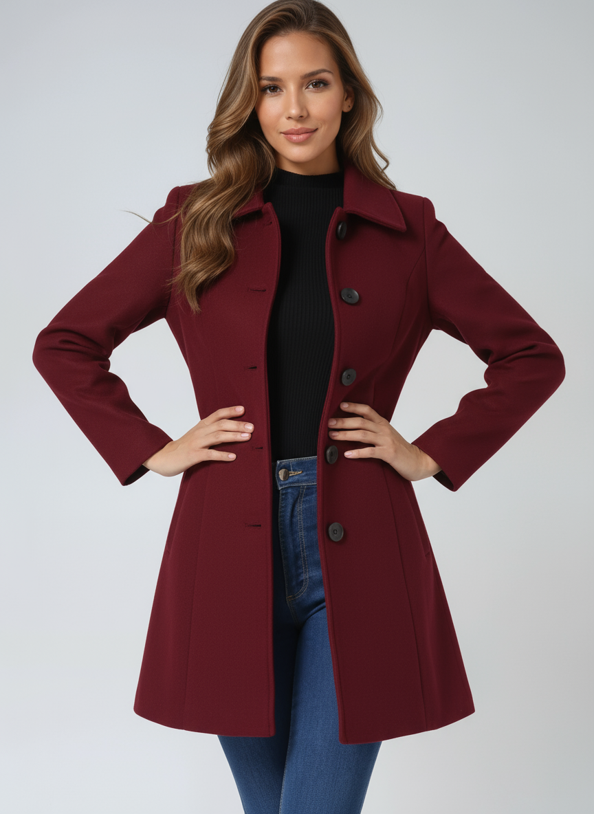 Birgitta - Women’s Winter Coat with One Button