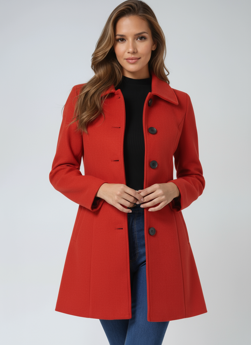 Birgitta - Women’s Winter Coat with One Button