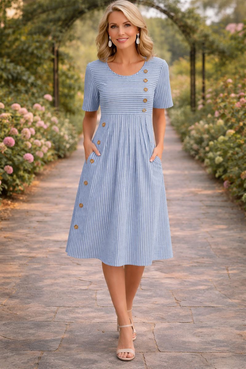 Wanda™ Striped Midi Dress