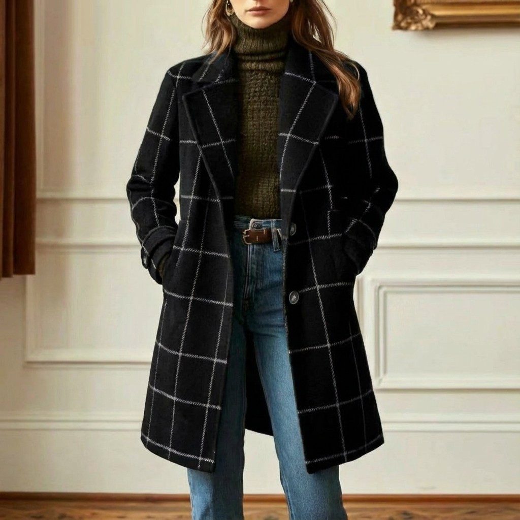 Hailey - Wool Check Coat