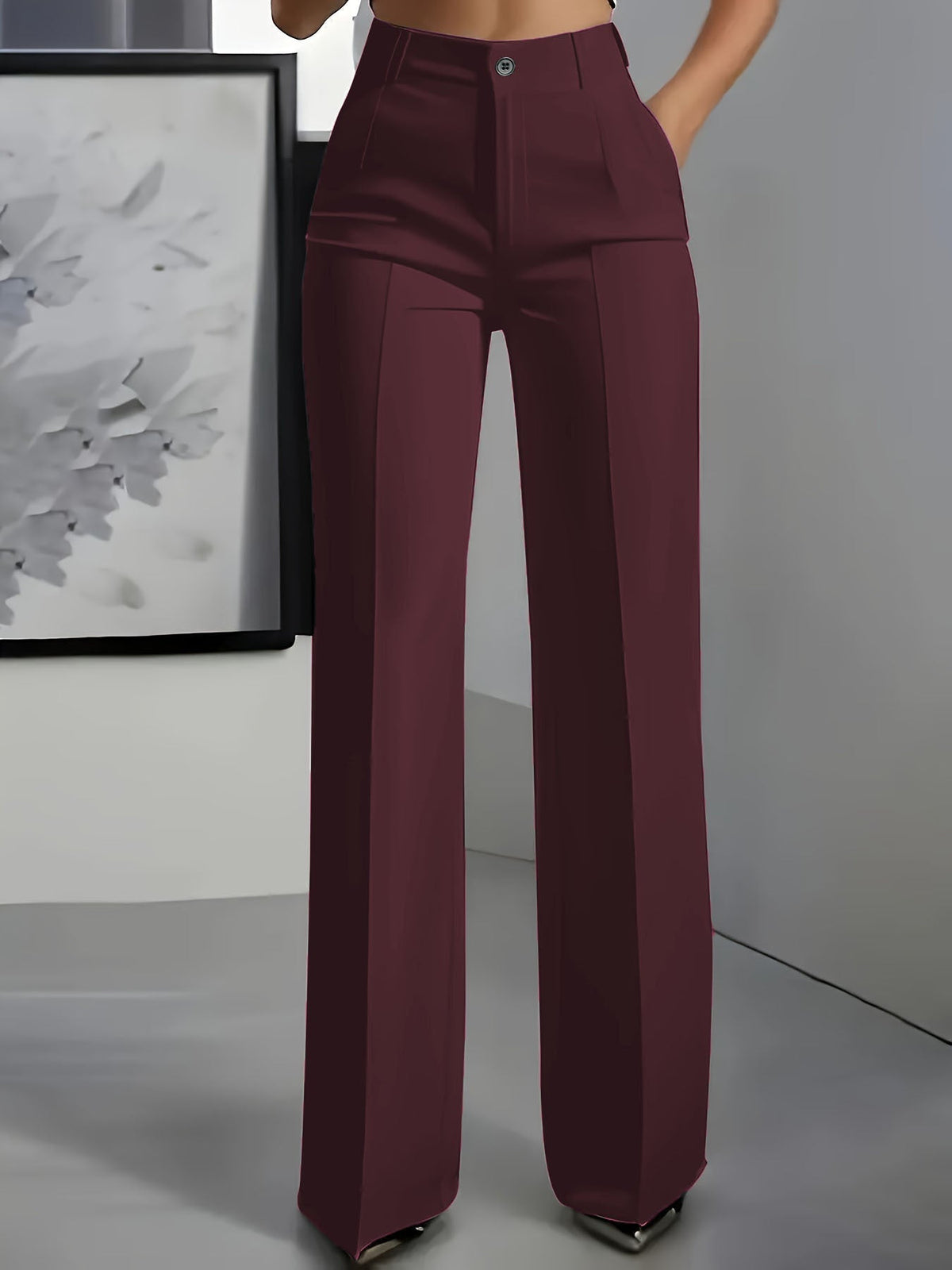 SOPHIA – PANTALON TAILLEUR À Jambes Larges ÉLÉGANTS