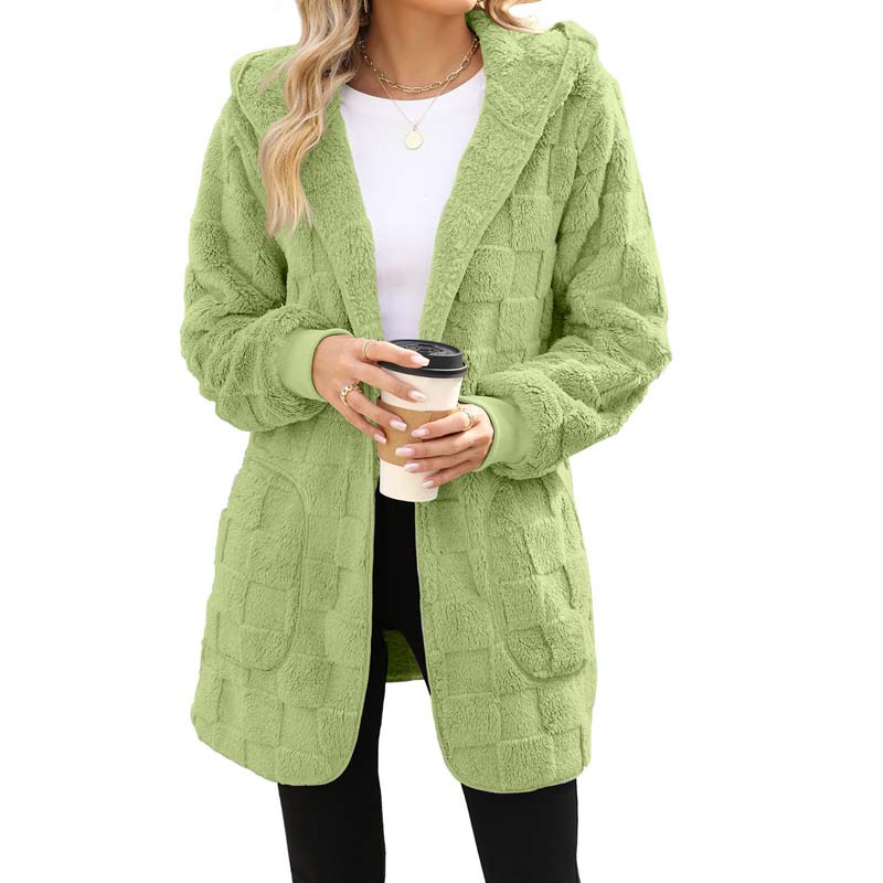 Zinnabelle Plush Textured Hooded Cardigan