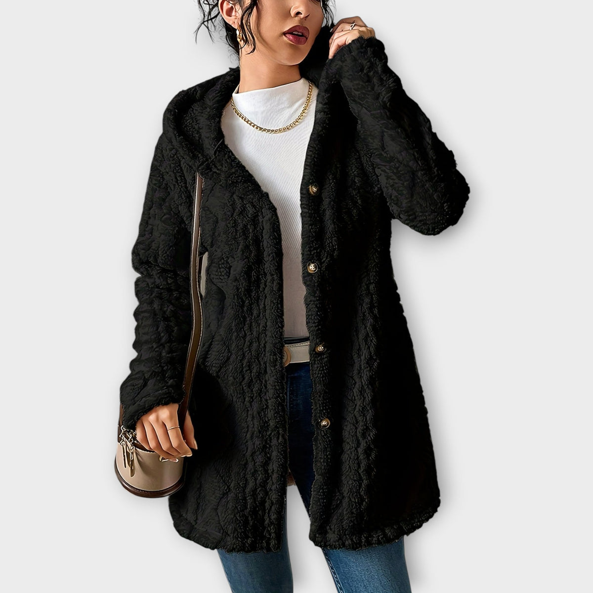 Elsie | Textured Winter Hoodie Jacket