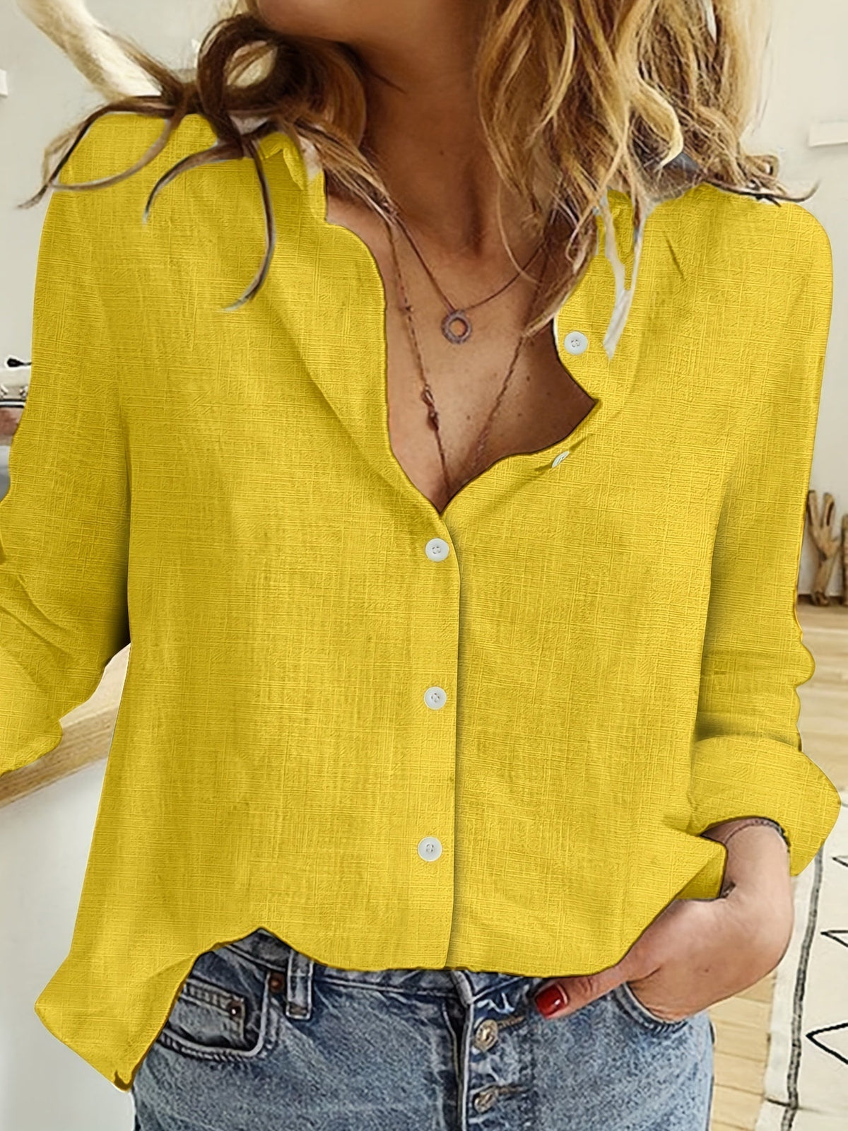 Evie – Long Sleeve Linen Shirt