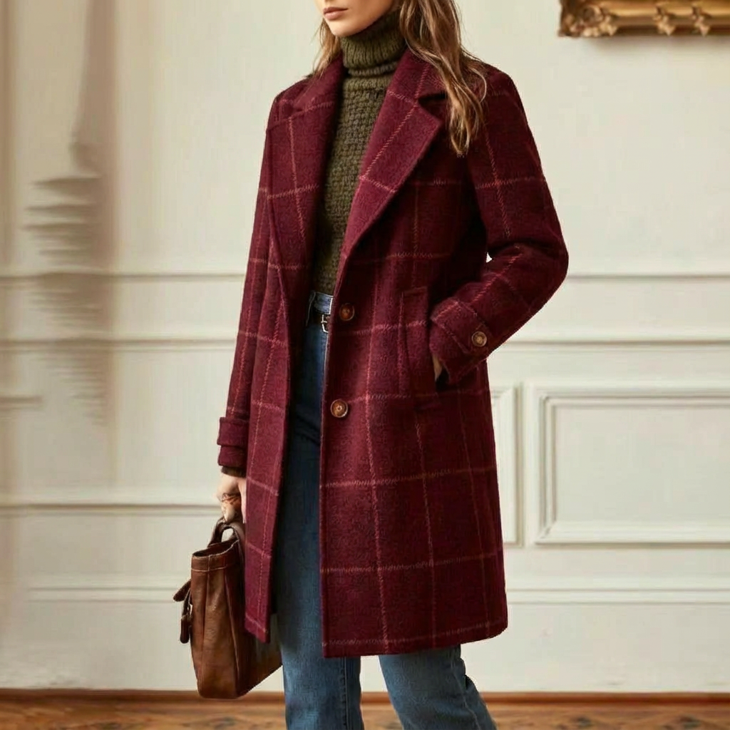Hailey - Wool Check Coat