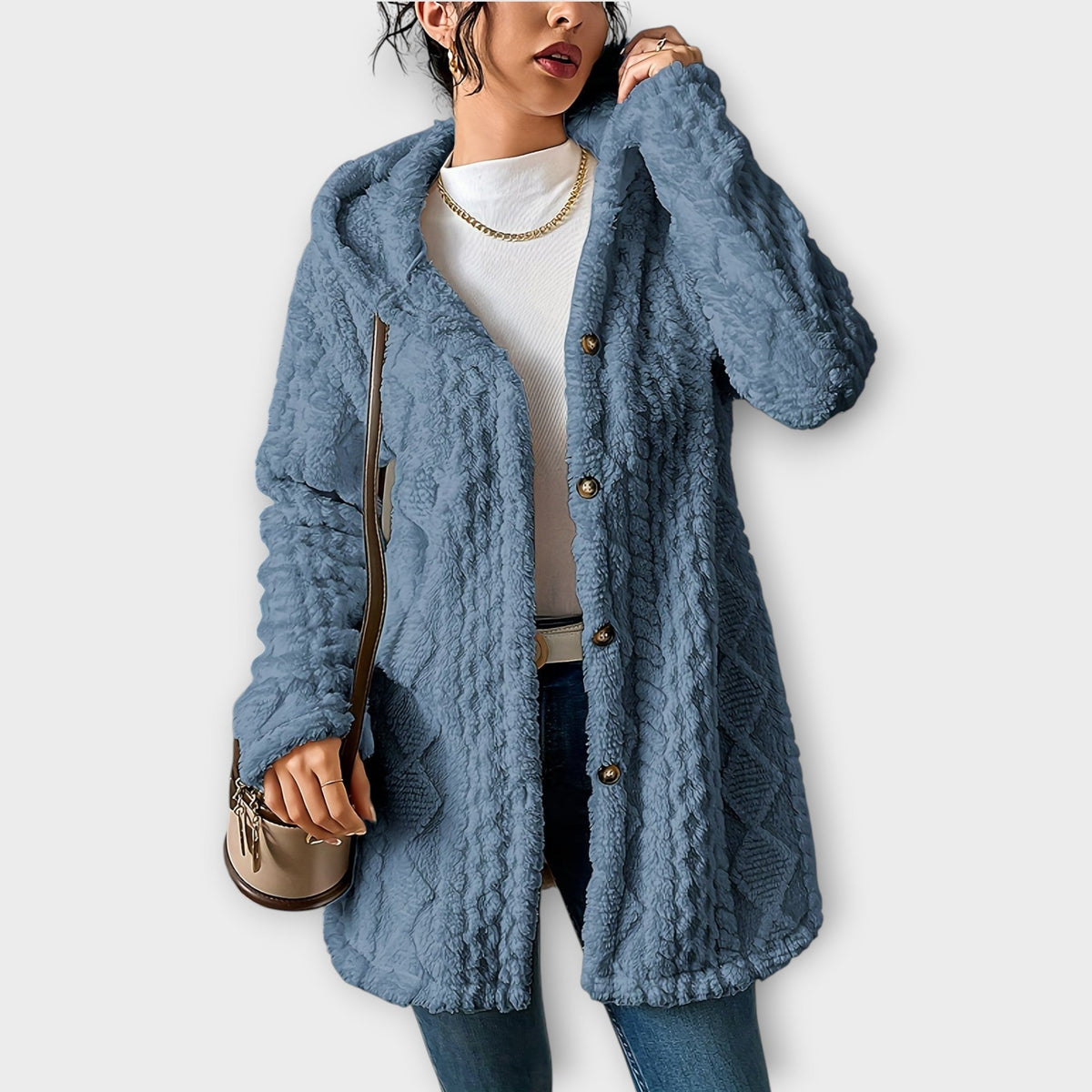 Elsie | Textured Winter Hoodie Jacket
