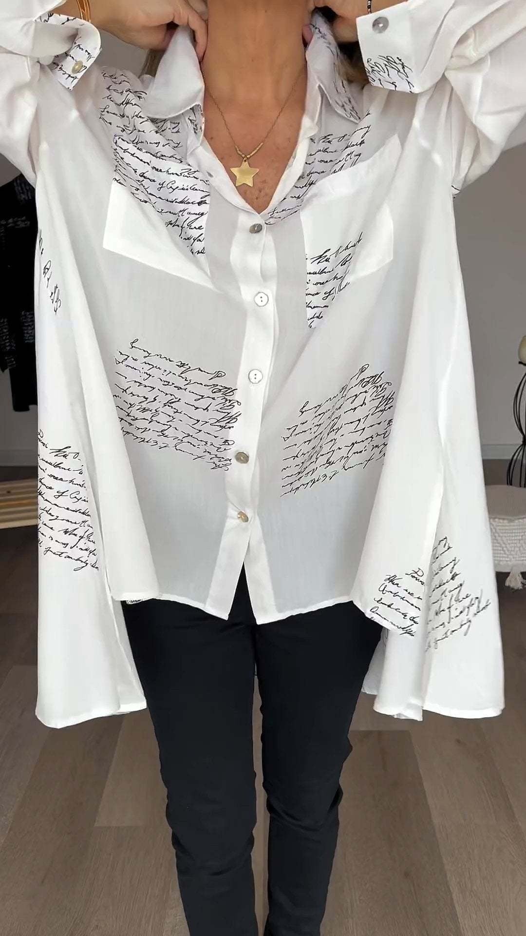 Skylar – Handwritten Button-Up Shirt