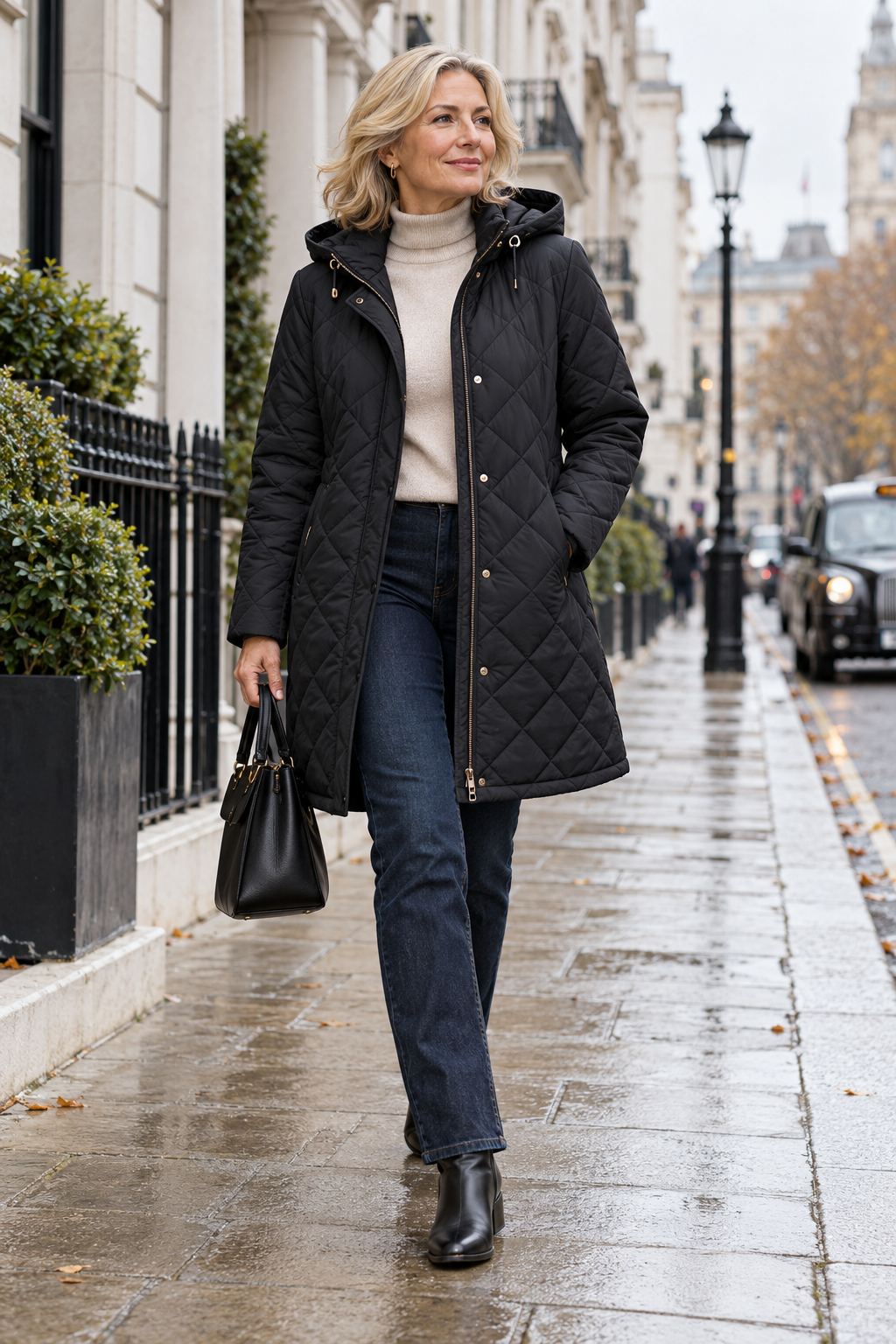 Delianne Quilted Hooded Jacket