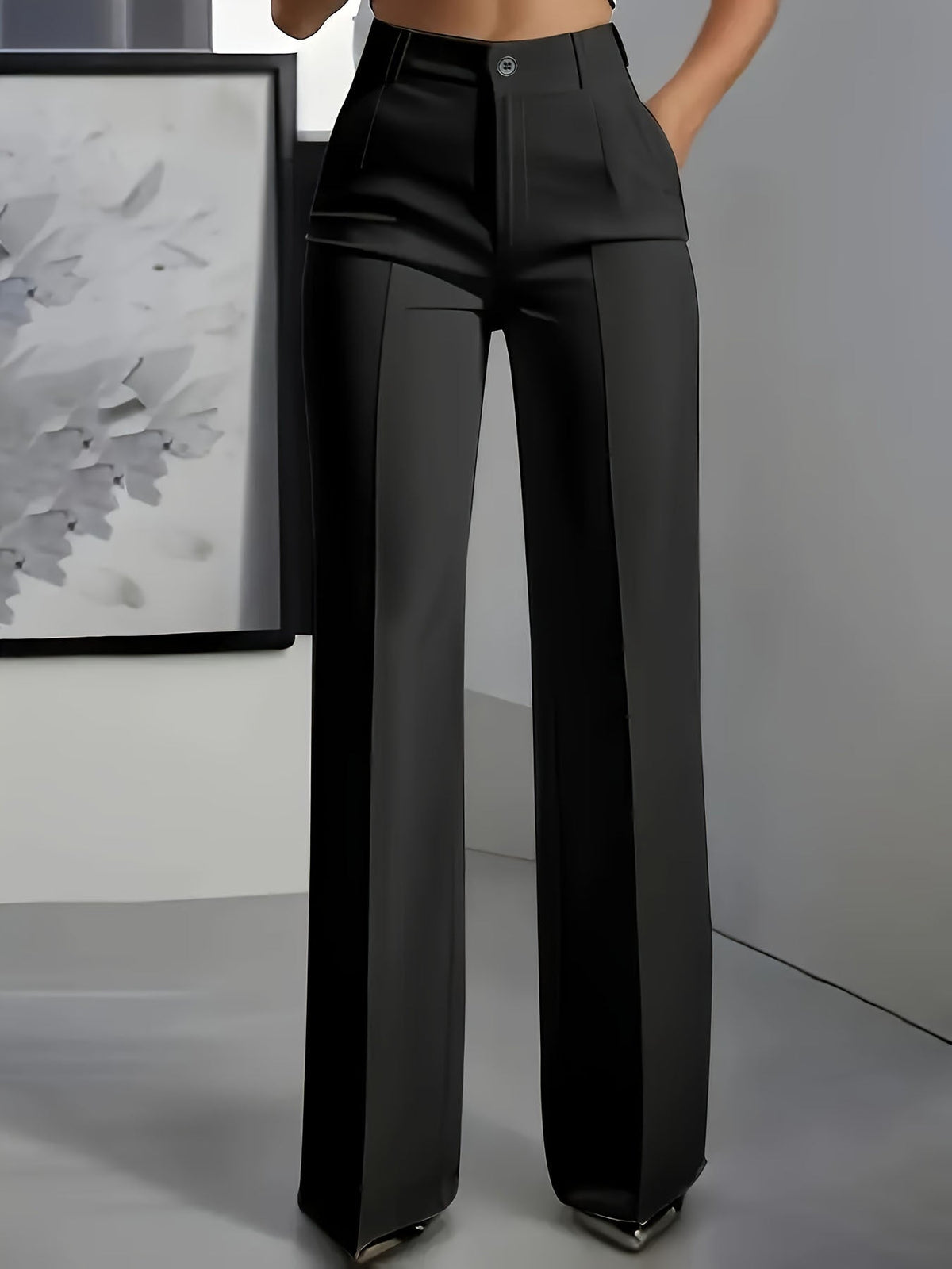 SOPHIA – PANTALON TAILLEUR À Jambes Larges ÉLÉGANTS