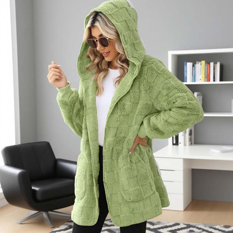 Zinnabelle Plush Textured Hooded Cardigan