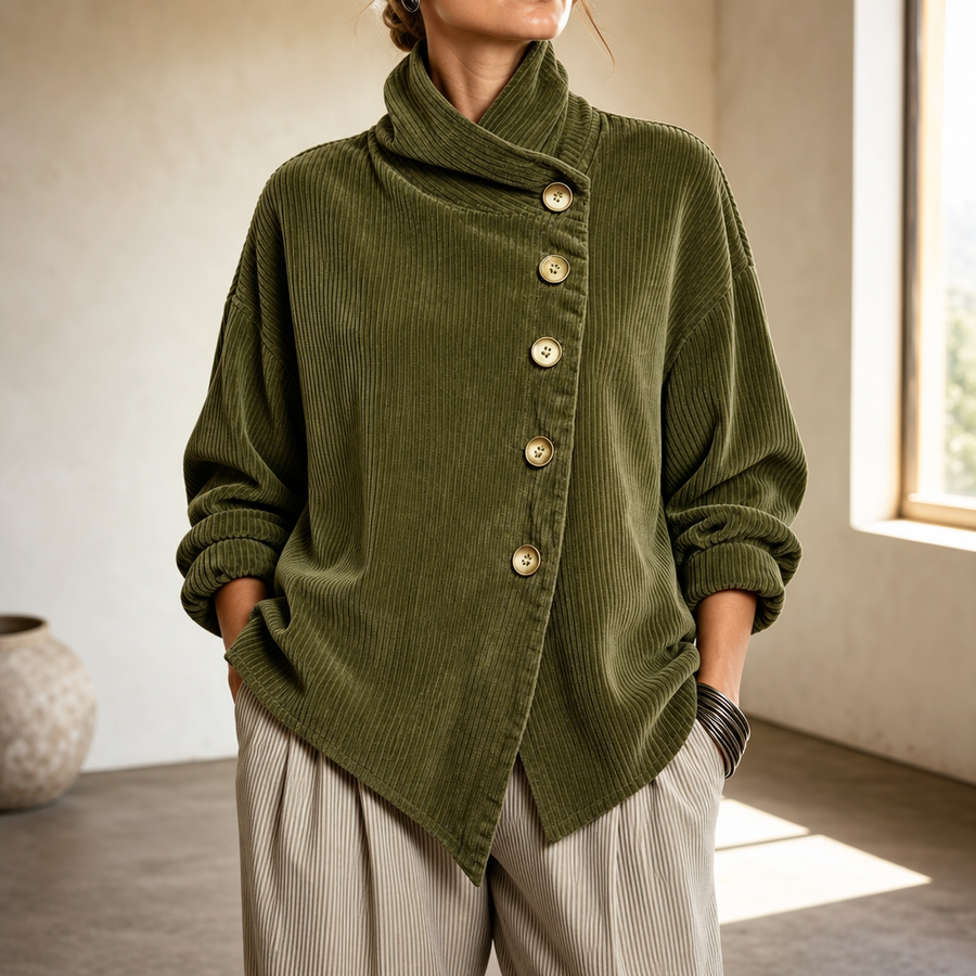Tina™ | Asymmetric Corduroy Top