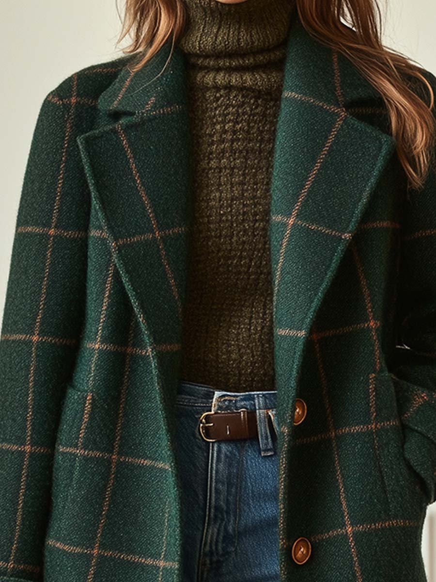 Hailey - Wool Check Coat