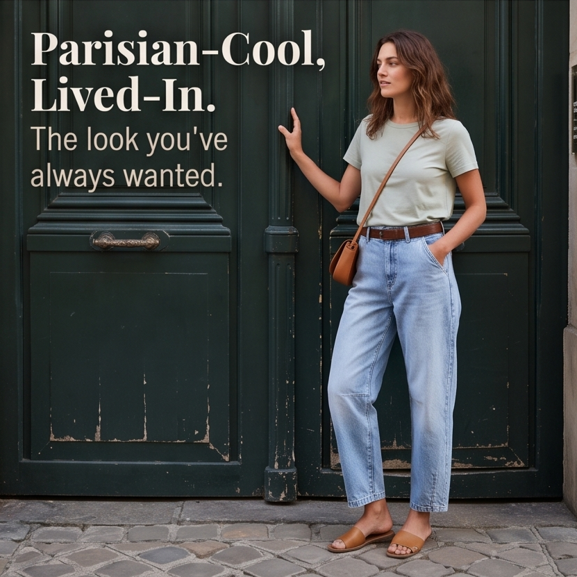 Lumière | High-Waisted Cropped Barrel Jeans