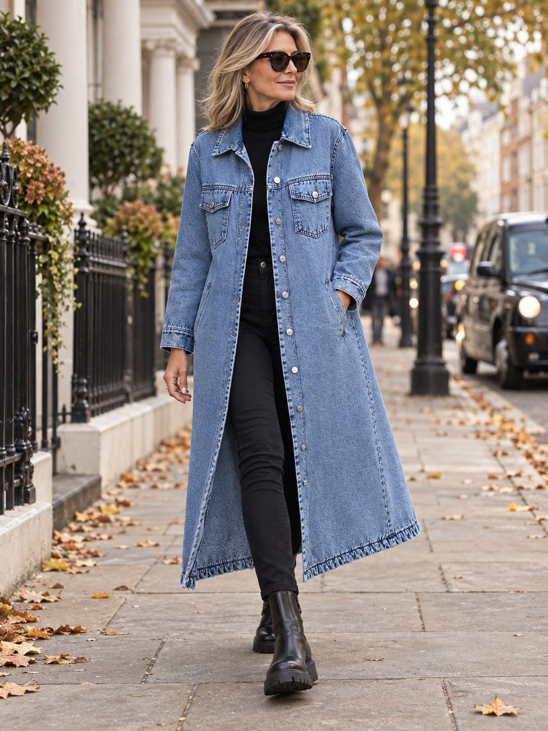Maya | Longline Denim Coat