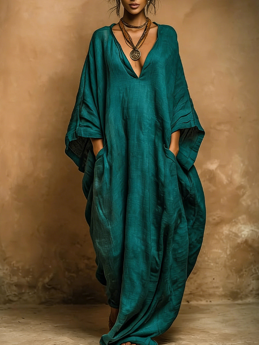 Athena - Bohemian Linen And Cotton Kaftan Robe