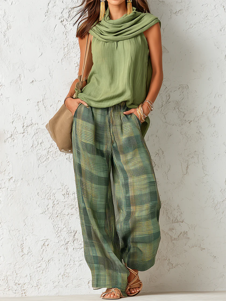 Hattie - Lightweight Blouse & Wide-Leg Trousers Set
