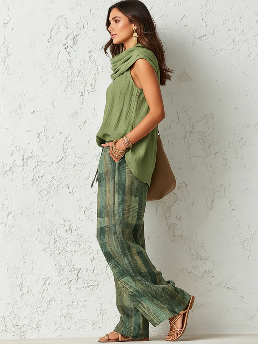 Hattie - Lightweight Blouse & Wide-Leg Trousers Set