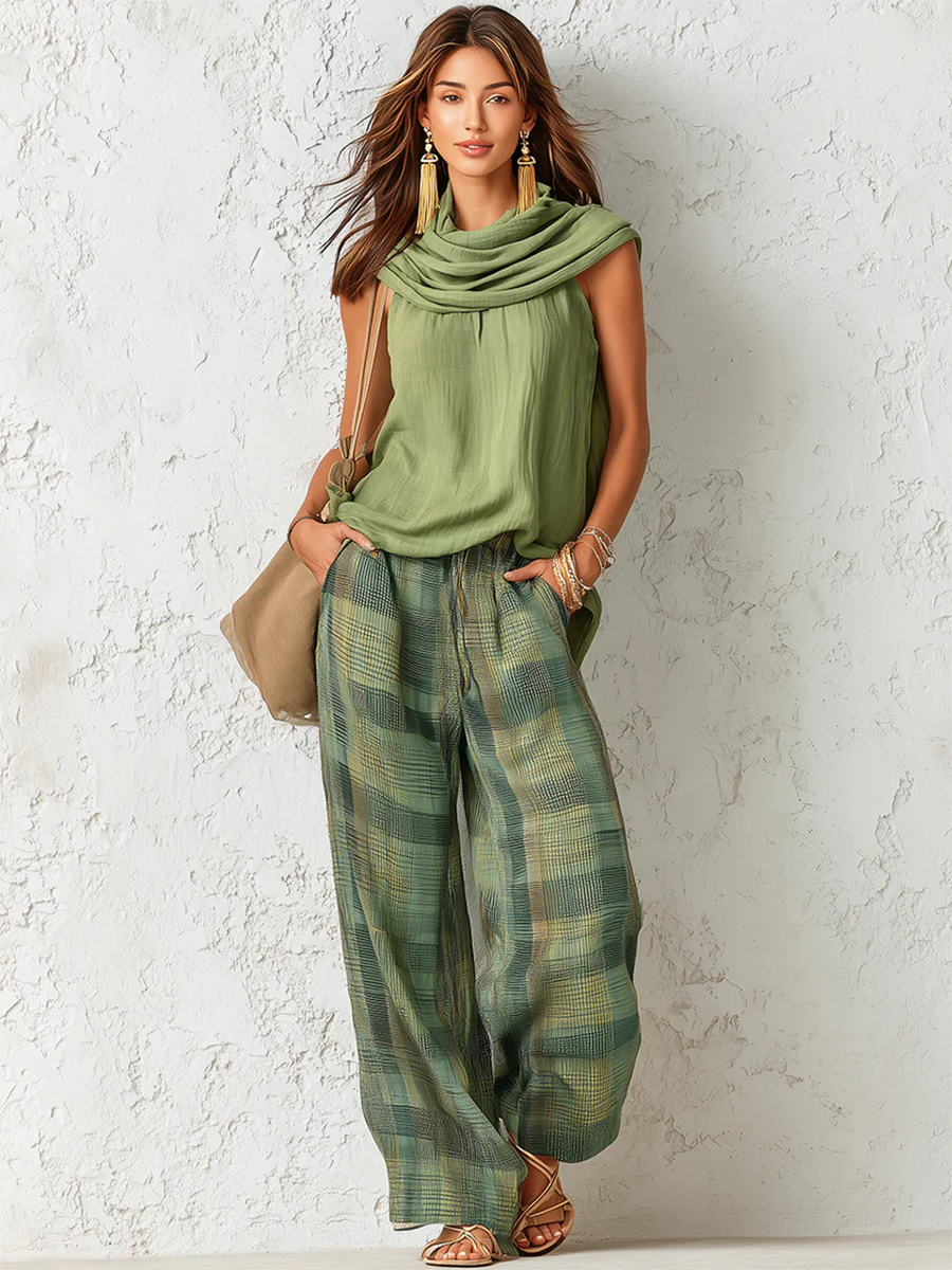 Hattie - Lightweight Blouse & Wide-Leg Trousers Set