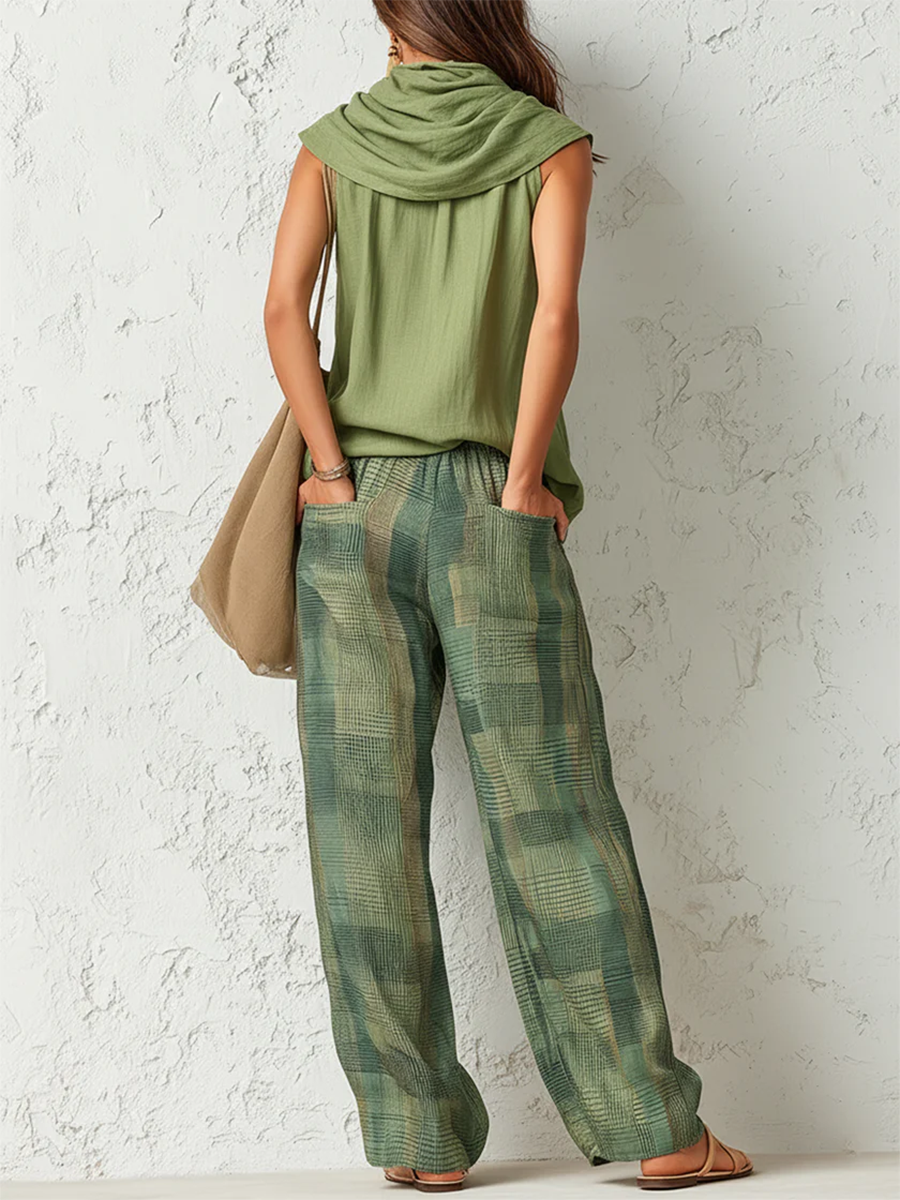 Hattie - Lightweight Blouse & Wide-Leg Trousers Set
