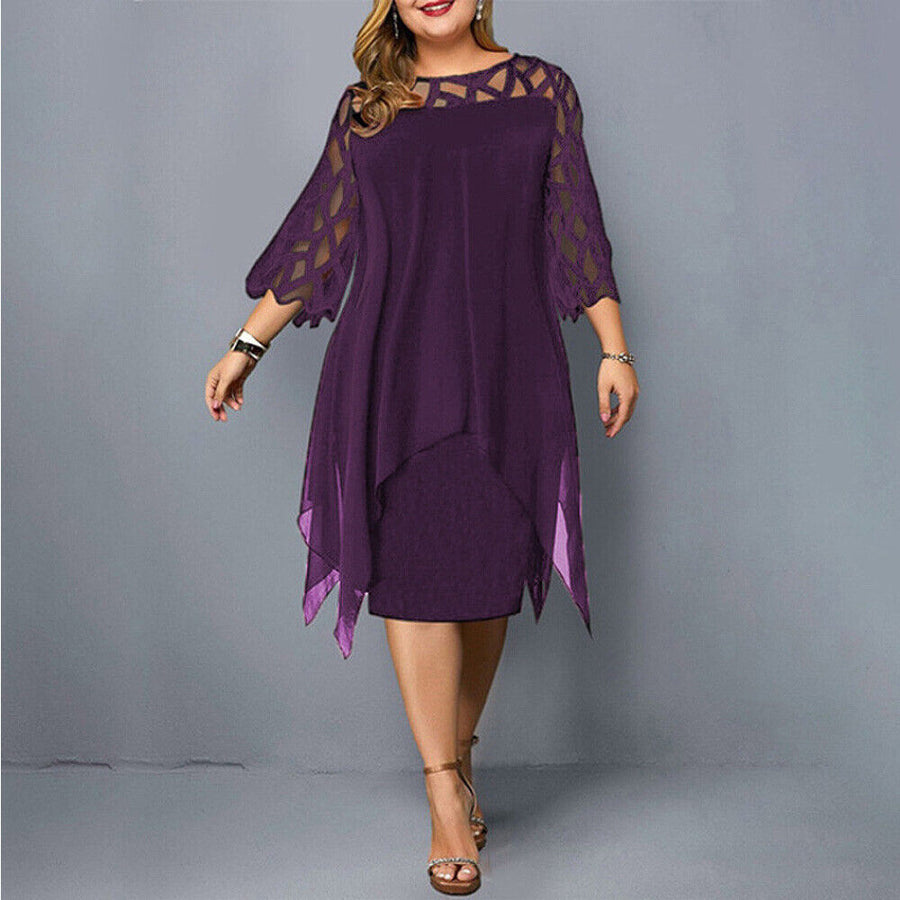 Kirsty | Elegant Plus Size Midi Dress for Modern Women